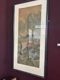 Qiu Ying, Landscape and Figures, Ink and color on silk