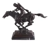 Untitled by Native American on Horseback, bronze, offered Apr 2019