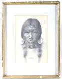 Untitled by Snow Star, pencil drawing by arnold flesher c. 1971, offered Nov 2018