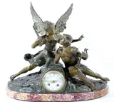 Untitled by Geo Maxim, bronze and porcelain mantle clock, offered Nov 2018