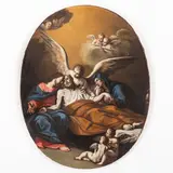 Giuseppe Righini, Transito di San Giuseppe, oil on canvas ovale