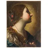 Francesco Botti, Testa femminile, oil on canvas