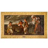 Coppia di scene popolaresche by Matteo Ghidoni detto Dei Pitocchi, oil on canvas, offered Feb 2024