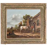 Barent Gael, Sosta di cavalieri / Firmato B Gael in basso a destra, oil on panel