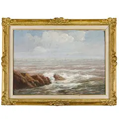 Luigi Bracchi, Tirano, 1892 ; Milano, 1978 / Marina / Firmato Bracchi in basso a sinistra, oil on compensato
