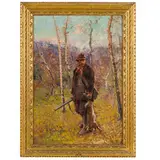 Genova, 1868 ; 1952 / Paesaggio con cacciatore / Firmato C Bentivoglio in basso a destra by Cesare Bentivoglio, oil on canvas, offered Feb 2024