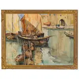Imperia, 1896 ; Cagnes-sur-Mer, 1982 / Venezia, il ritorno dalla pesca alla Giudecca / Firmato J Villeri in basso a destra by Jean Villeri, watercolour on paper, offered Feb 2024