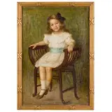 Vittorio Tessari, Castelfranco Veneto, 1860 ; dopo il 1909 / Ritratto di bambina seduta / Firmato V Tessari e datato luglio 1916 in basso a sinistra, oil on canvas