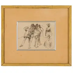 Amalfi, 1863 ; Napoli, 1920 / Gruppo di Figure / Firmato P Scopetta in basso a destra by Pietro Scoppetta, ink on paper, offered Feb 2024