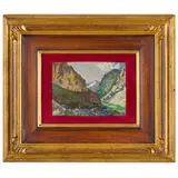 Porto Maurizio, 1860 ; Genova, 1935 / Courmayeur / Firma sul retro e monogramma in basso a destra by Gerolamo Varese, oil on cardboard, offered Feb 2024