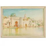 Henry B. Wimbush, Londra, 1858 ; Taunton, 1943, Paesaggio orientale su fiume Firmato H B Winbush in basso a sinistra Acquerello su carta