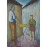 Ottone Rosai, Firenze, 1895 - Ivrea, 1957 / Venditore ambulante, 1955, oil on canvas