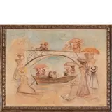Massimo Campigli, Berlino 1895 - St. Tropez 1971 / Sul fiume / Il ponte, 1941