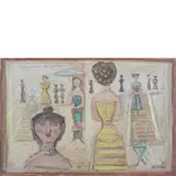 Massimo Campigli, Berlino 1895 - St. Tropez 1971 / Passeggiata sulla scalinata, 1956, oil on canvas