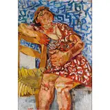 Fausto Pirandello, Roma 1899 - 1975 / Donna seduta, anni '50, oil on panel