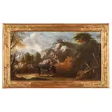 Pietro Montanini, Fuga in Egitto / Riposo nella fuga in Egitto, oil on canvas