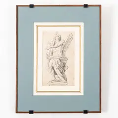 Angelo by Giovanni Battista Gaulli, Penna e acquerello su carta, offered Dec 2023