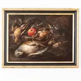 Felice Boselli, Natura morta con cacciagione e frutti, oil on canvas