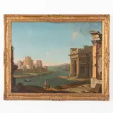 Antonio Joli, Capriccio, oil on canvas
