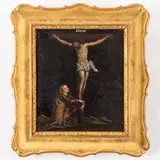 Felice Riccio, Crocefissione, oil on ardesia