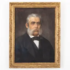 Cesare Saccaggi, Tortona, 1868 ; 1934 / Ritratto di gentiluomo / Firmato G Saccaggi in alto a sinistra, pastel on paper