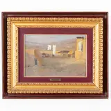 Genova Sampierdarena, 1879 ; 1912 / Panni al sole / Firmato G B Derchi in basso a destra by Giovanni Battista Derchi, oil on cardboard telato, offered Dec 2023