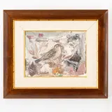 Oscar Saccorotti, Roma, 1898 ; Megli di Recco, 1986 / Un cardellino / Firmato O Saccorotti in basso a sinistra, mixed media on cartoncino