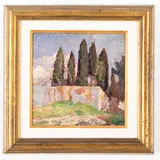 Antonio Schiaffino, Camogli, 1879 ; Quarto, 1968 / Villa a San Martino / Firmato Schiaffino in basso a destra, oil on cardboard
