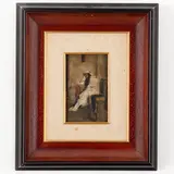 Silvio Bicchi, Livorno, 1874 ; Firenze, 1948 / Giovane ragazza in un interno orientale / Firma S Bicchi incisa in basso a sinistra, oil on panel