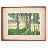 Giuseppe Sacheri, Genova, 1863 ; Pianfei, 1950 / Studio, alberi / Firmato G Sacheri in basso a sinistra