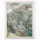 Romolo Pergola, Roma, 1890 ; Torino, 1960 / Parco in fiore e ulivi / Firmato Romolo Pergola in basso a sinistra