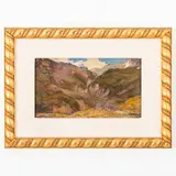 Carlo Casanova, Crema, 1871 ; Quarna di Sotto, 1950 / Paesaggio montano / Firmato Casanova C. in basso a destra, oil on cardboard