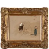Studio di animali by Francesco Londonio, pencil and olio on paper, offered Nov 2023