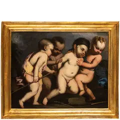 Massimo Stanzione, Giochi di putti, oil on canvas