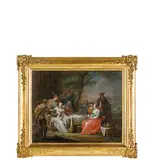 Banchetto in giardino / Scena di ballo / Musica in giardino / Gioco di carte by Franz Christoph Janneck, oil on canvas, offered Nov 2023