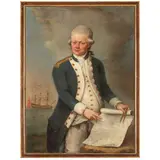 Alessandro Longhi, Ritratto del capitano Budinich con la carta nautica dell'America (1781)