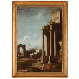 Capriccio con edificio classico / Firmato e datato 1752 by Gaetano Vetturali, oil on canvas, offered Nov 2023