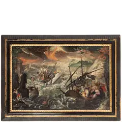 Frederik van Valckenborch, Cristo e gli apostoli durante la tempesta nel mar di Galilea, oil on canvas