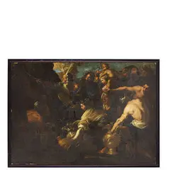 Mosè fa scaturire le acque by Nunzio Rossi, oil on canvas, offered Nov 2023