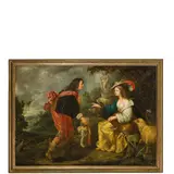 Theodoor Van Thulden, Scena galante, oil on canvas