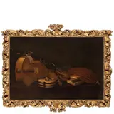 Evaristo Baschenis, Natura morta con strumenti musicali, oil on canvas