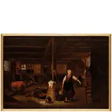 Interno di stalla con figure by David Teniers Il Giovane, oil on panel cm 49, offered Nov 2023