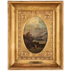 Paesaggio con figure by Francesco Guardi, oil on canvas applicata on panel, offered Nov 2023