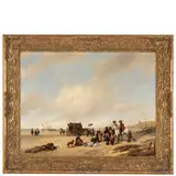 Hubertus van Hove, L'Aia, 1814 - Anversa, 1865 / Venditore di pesce sulla spiaggia / Firmato H Van Hove e datato 1839 in basso a sinistra, oil on panel
