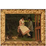 Genova, 1857 - 1937 / Ore serene in giardino / Firmato G B Torriglia in basso a destra by Giovanni Battista Torriglia, oil on tavoletta, offered Nov 2023