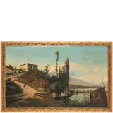 Ercole Calvi, Verona, 1824 - 1900 / Il lago del Frassino a Peschiera / Firmato Ercole Calvi e datato 1866 in basso a sinistra, oil on canvas