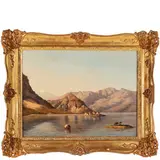 Luigi Ashton, Firenze 1824 - Milano 1884 / L'Isolino di San Giovanni / Firmato Ashton e datato 48 in basso a destra, oil on canvas