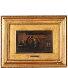Vincenzo Cabianca, Verona, 1827 - Roma, 1902 / I novellieri fiorentini, oil on canvas