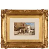 Eugenio Gignous, Milano, 1850 - Stresa, 1906 / Campiello con donne alla fontana / Firmato E Gignous in basso a destra