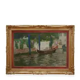 Pietro Fragiacomo, Trieste, 1856 - Venezia, 1922 / La glicina / Firmato P Fragiacomo in basso a destra, oil on cardboard
